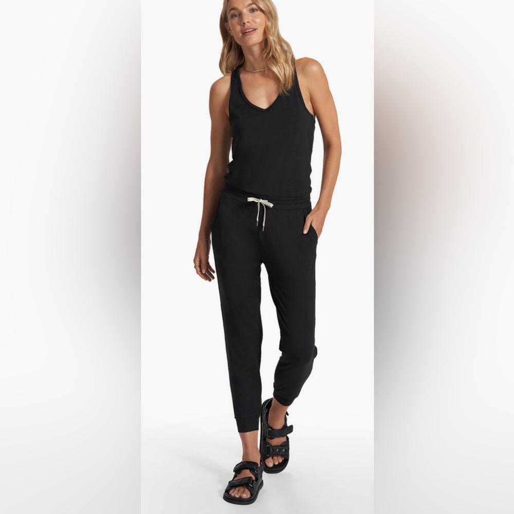 NWT Vuori Lux Jumpsuit Heathered Gray Jogger Bottom Racerback Sold Out Online XL
